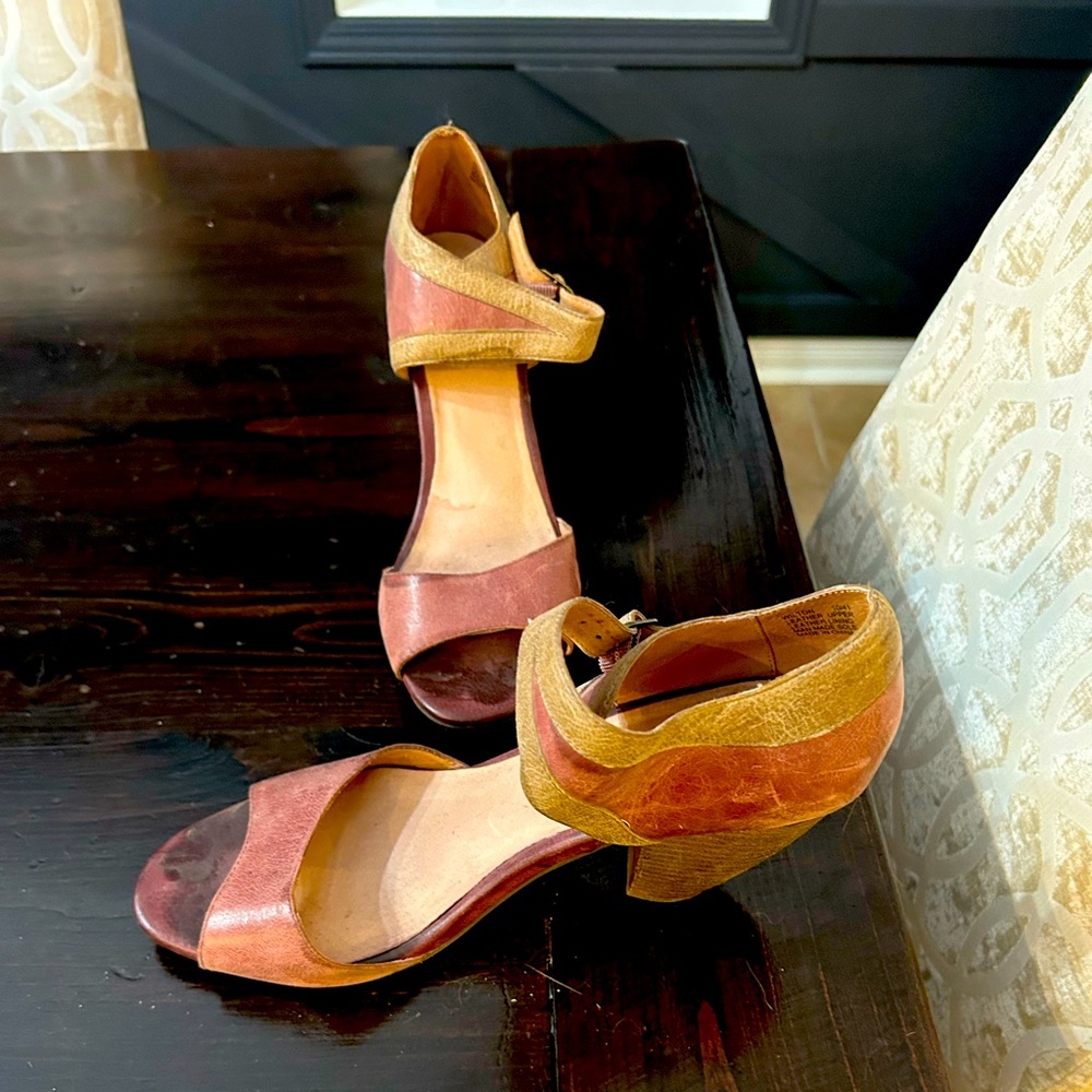 Purple and Tan Miz Mooz Sandals